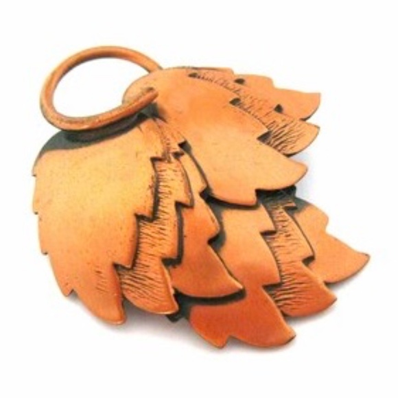 Copper Layered Dimensional Leaf Brooch/Pin Inspired by Matisse Renoir - Picture 2 of 4